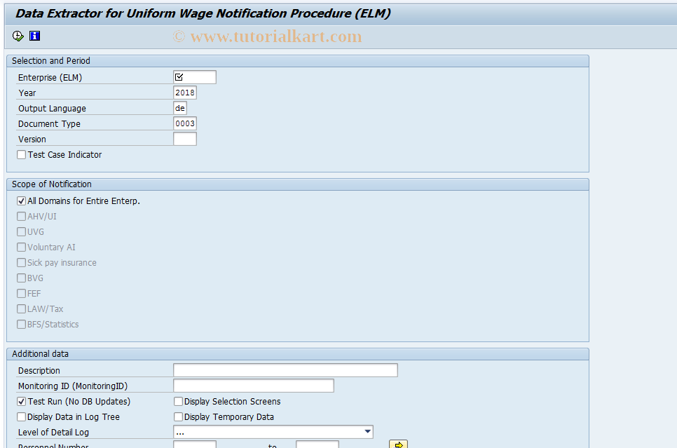 SAP TCode PC00_M02_LELM0 - ELM - Data Extractor