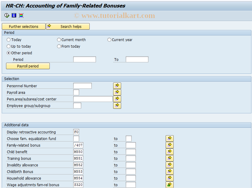 SAP TCode PC00_M02_LFAK2 - Calculation of Enhanced Fam.Relative Bon.