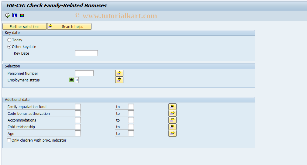 SAP TCode PC00_M02_LFAK3 - Family-Related Bonuses - Check