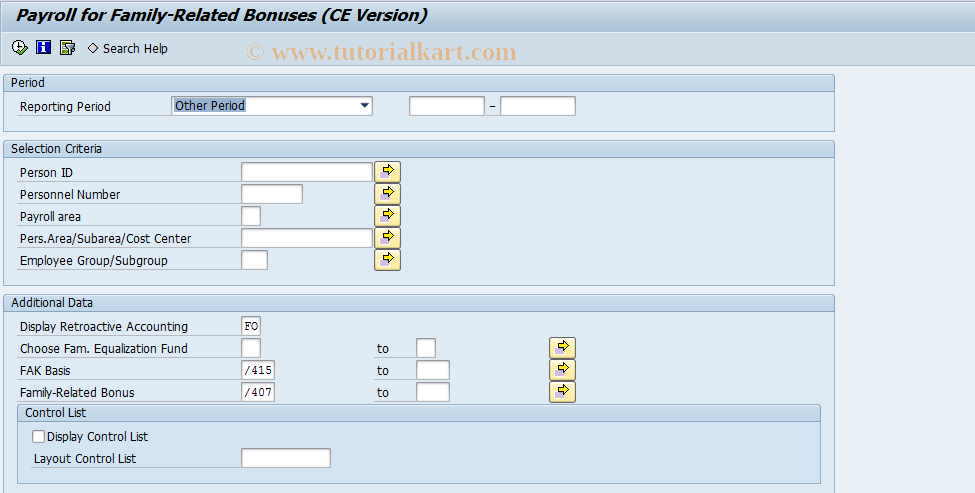 SAP TCode PC00_M02_LFAK6_CE - Actg of Family-Relative Bonuses (ELM) CE