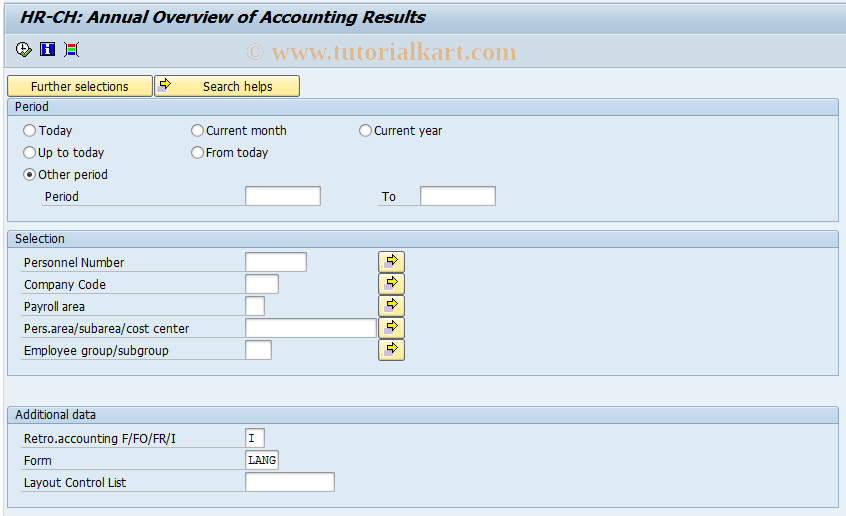 SAP TCode PC00_M02_LJAE0 - Annual Overview of Payroll Results
