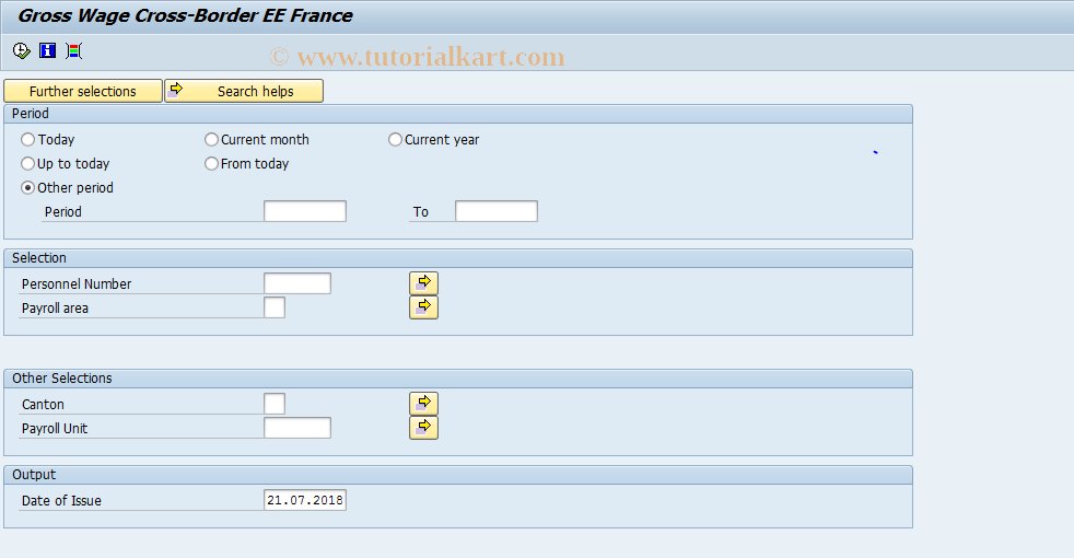 SAP TCode PC00_M02_LQST4 - Gross Wage Cross-Border EE France