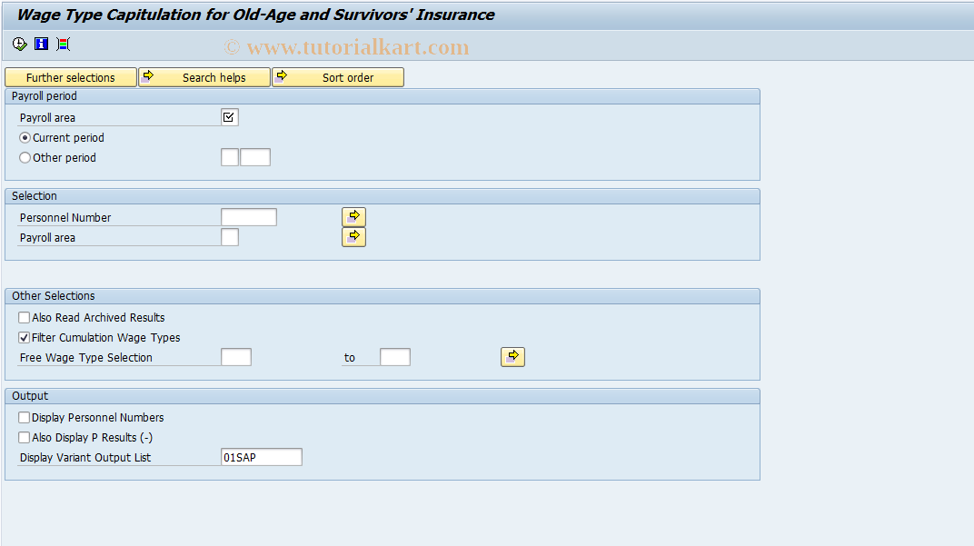 SAP TCode PC00_M02_LUVG2 - Monthly Wage Type Recapitulation