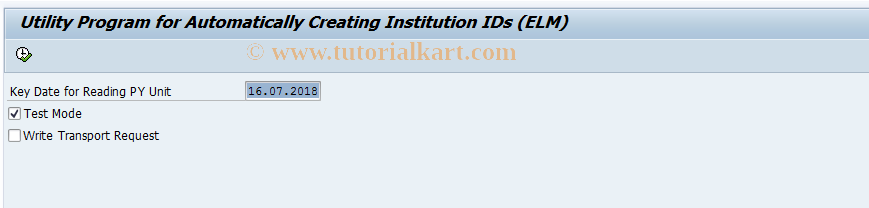 SAP TCode PC00_M02_UIID0 - ELM - Customizing Institution IDs