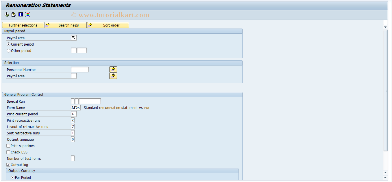 SAP TCode PC00_M03_CEDT - Payroll Remuneration Statement - 03