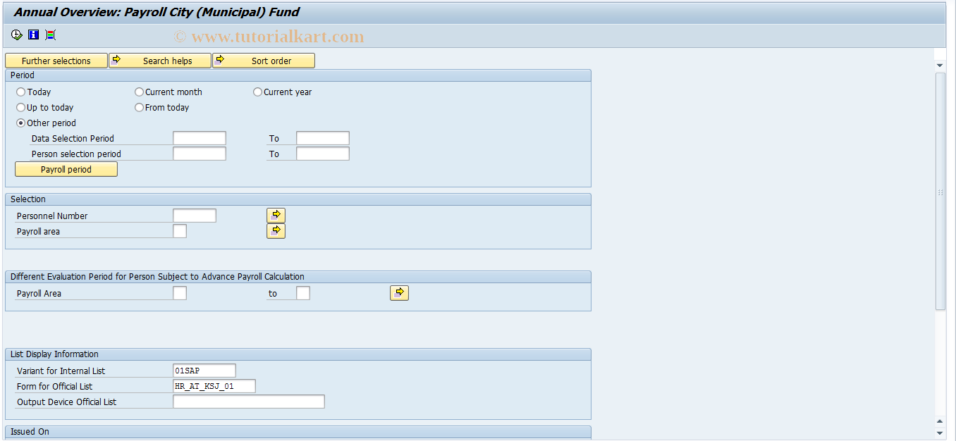 SAP TCode PC00_M03_CKSJ - Tax: Municipal Tax 03