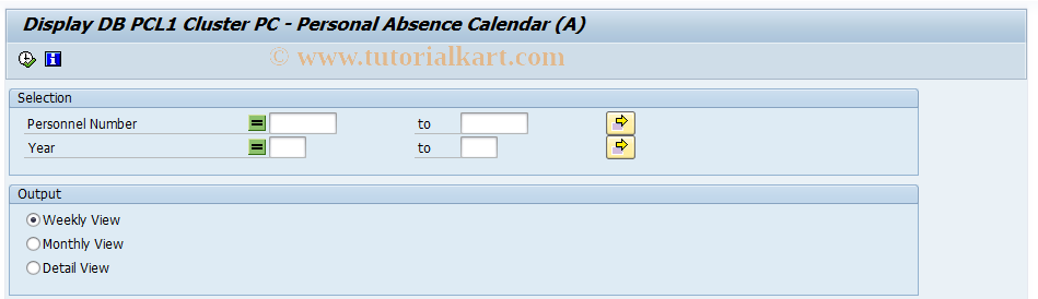 SAP TCode PC00_M03_CLPC - Absence Cal. - Country-Spec. Part 03