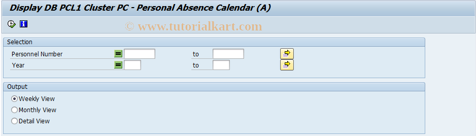 SAP TCode PC00_M03_CLPC1 - Absence Cal. - Country-Spec. Part 03