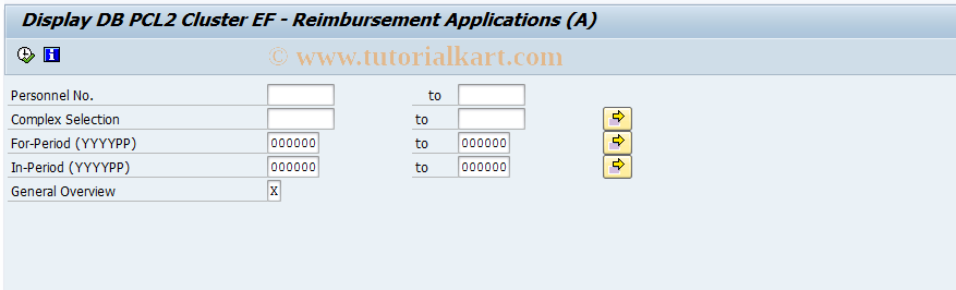 SAP TCode PC00_M03_CLSTEF - Procurement Lists Reimb. Appls EFZG 03