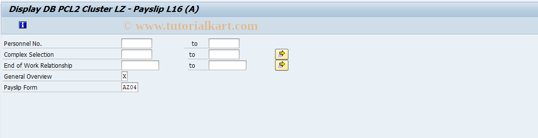 SAP TCode PC00_M03_CLSTLZ - Processed Lists - Payslip L16 03