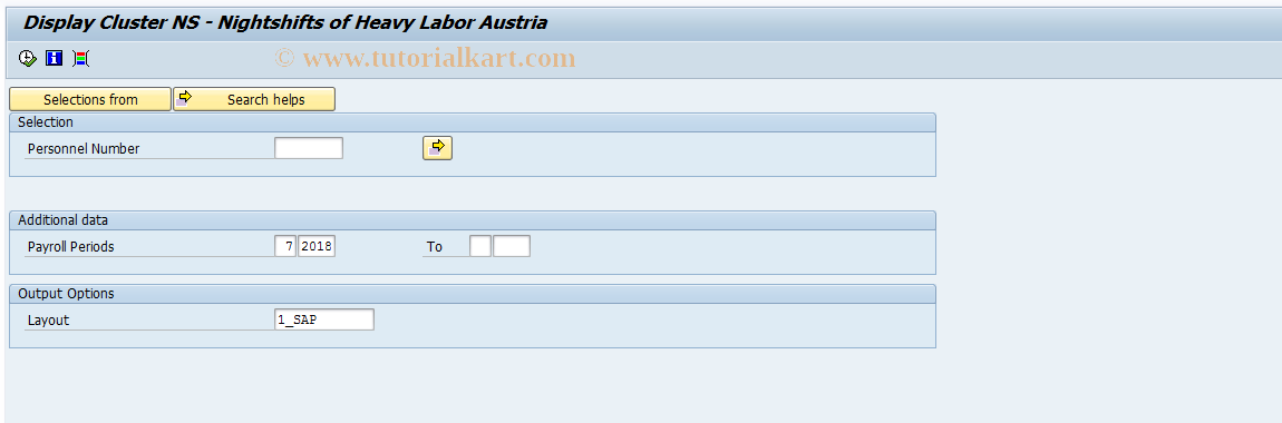 SAP TCode PC00_M03_CLSTNS - Display Cluster NS: Heavy Labor NS