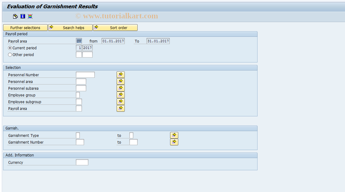 SAP TCode PC00_M03_CPL1A0 - Evaluation of Garnishment Results