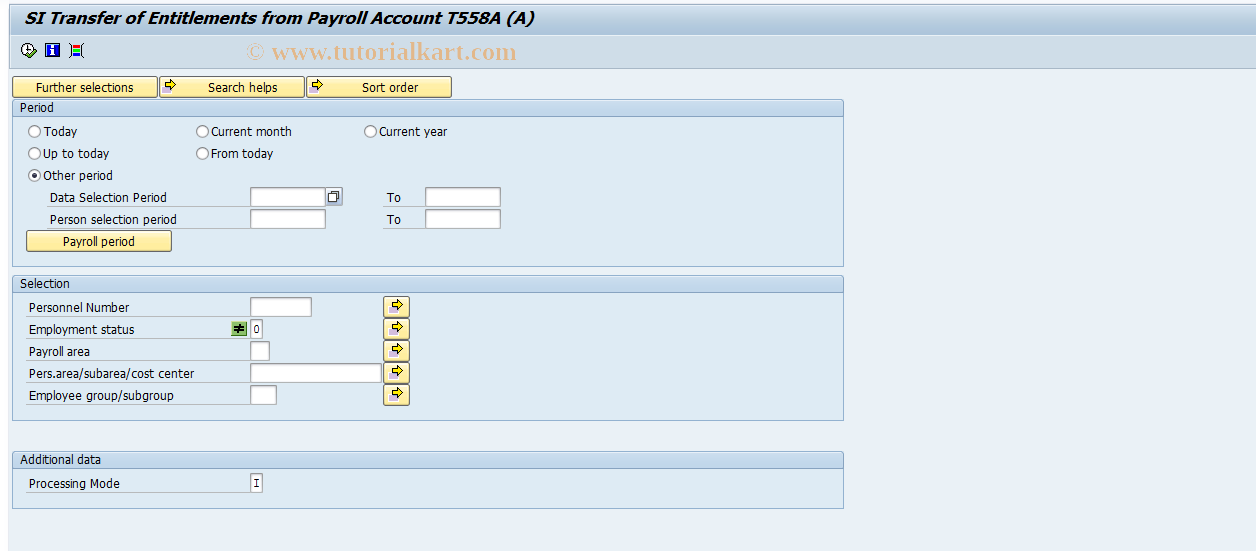 SAP TCode PC00_M03_CSPUA0 - SP Entitl.Transfer from Payroll Acc.