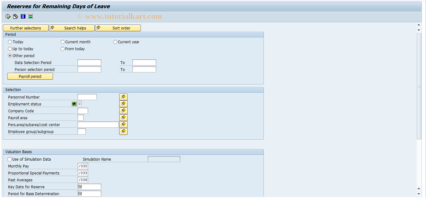 SAP TCode PC00_M03_CURL - Leave Reserves 03