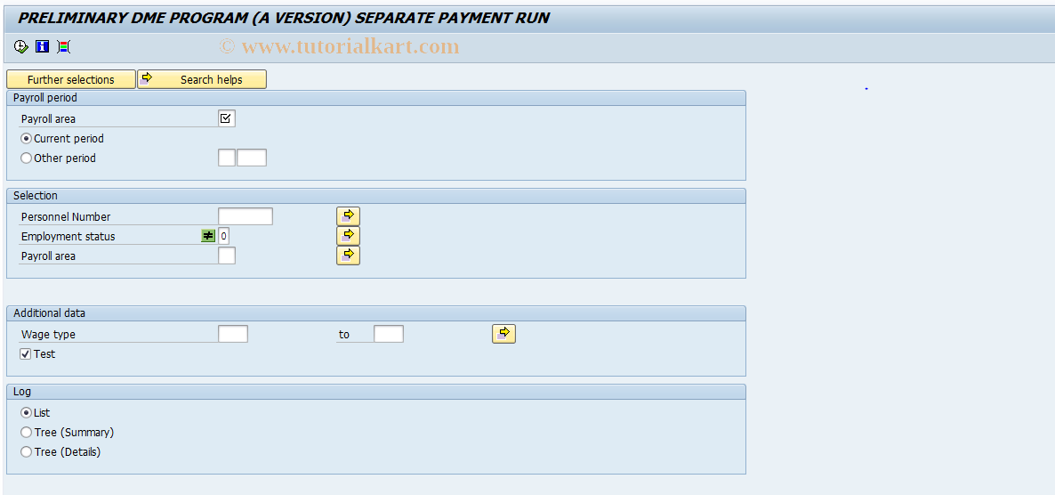 SAP TCode PC00_M03_DTBA0 - PRELIM.PROGRAM DATA MEDIUM EXCH. (A)