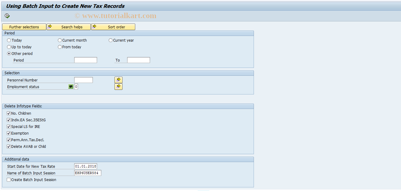 SAP TCode PC00_M03_ILSK - New Tax Rates 03