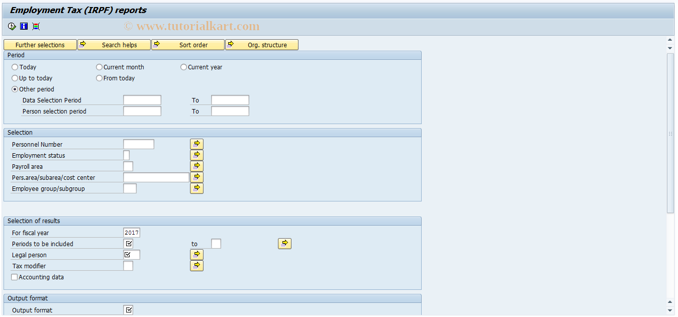 SAP TCode PC00_M04_C190 - Generate employment tax reports