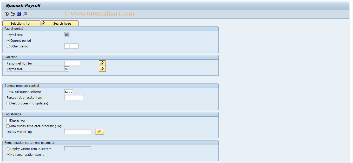 SAP TCode PC00_M04_CALC - Payroll