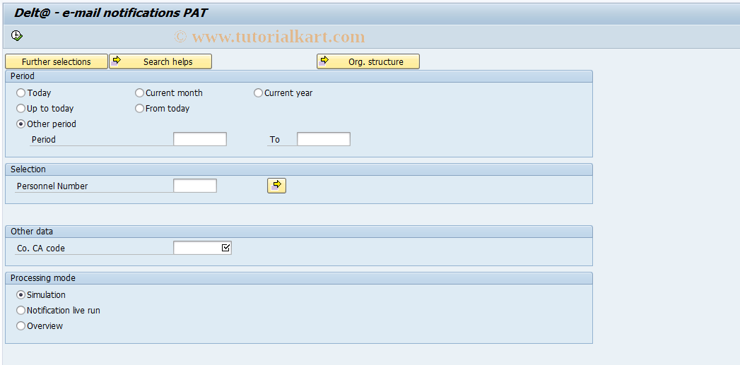 SAP TCode PC00_M04_CDEA - Delt@ - Electronic notifications