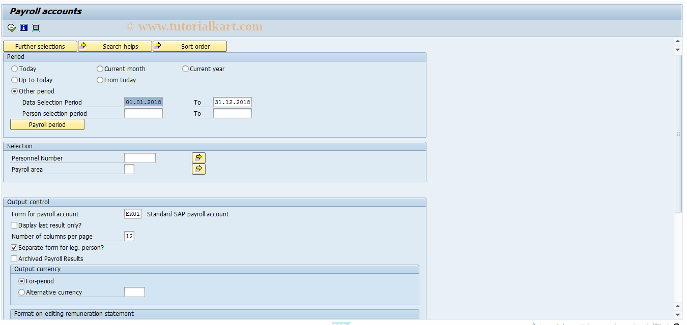 SAP TCode PC00_M04_CKTO - Payroll Account