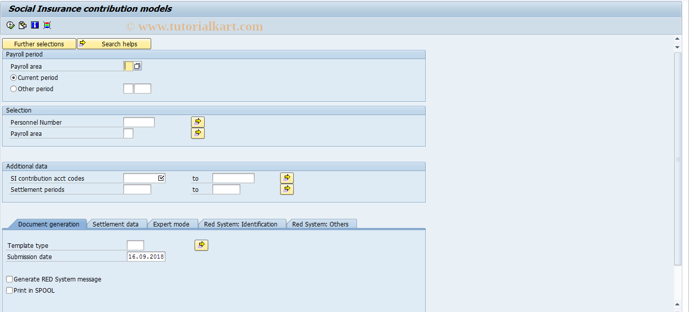 SAP TCode PC00_M04_CTCE - Social Insurance forms