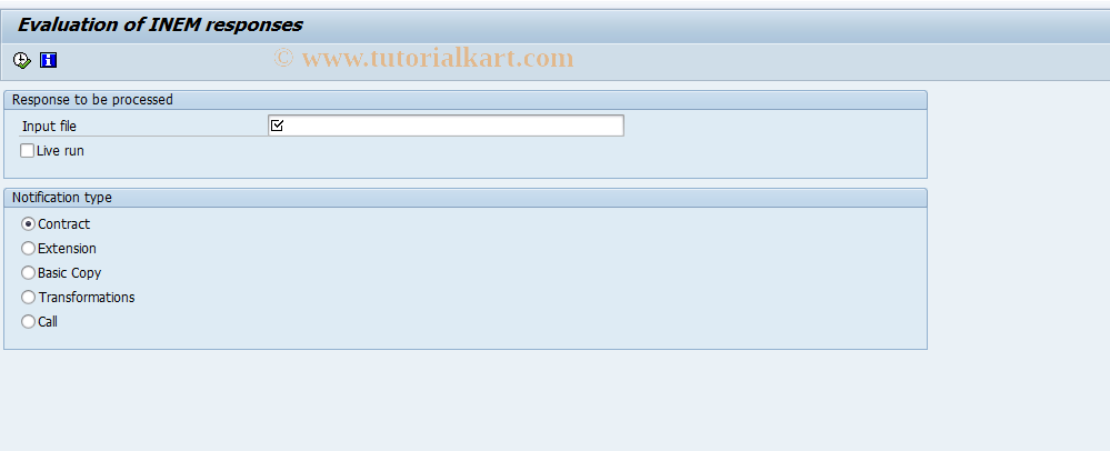 SAP TCode PC00_M04_RESP_INEM - Evaluation of INEM responses