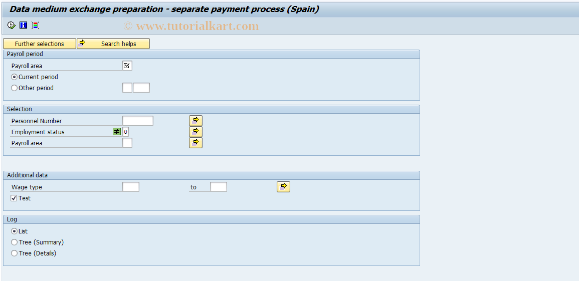 SAP TCode PC00_M04_RPCDTBE0 - Prep. data medium exchange