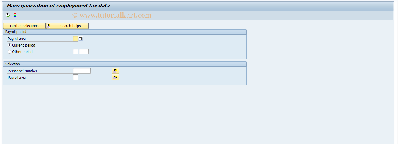 SAP TCode PC00_M04_RPCIR1E0 - Mass generation of emplymt tax data