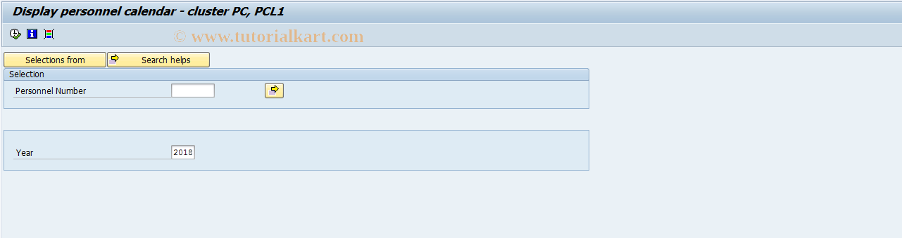 SAP TCode PC00_M04_RPCLPCE0 - Display personal calendar