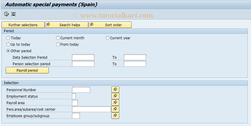 SAP TCode PC00_M04_RPCSPXE1 - Automatic special payments