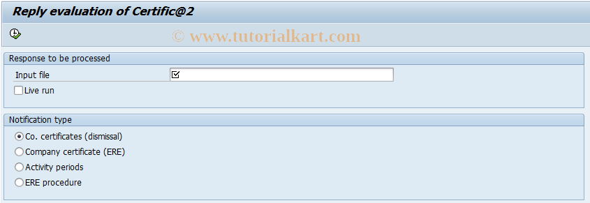SAP TCode PC00_M04_RPURT2E0 - Certific@2 reply evaluation