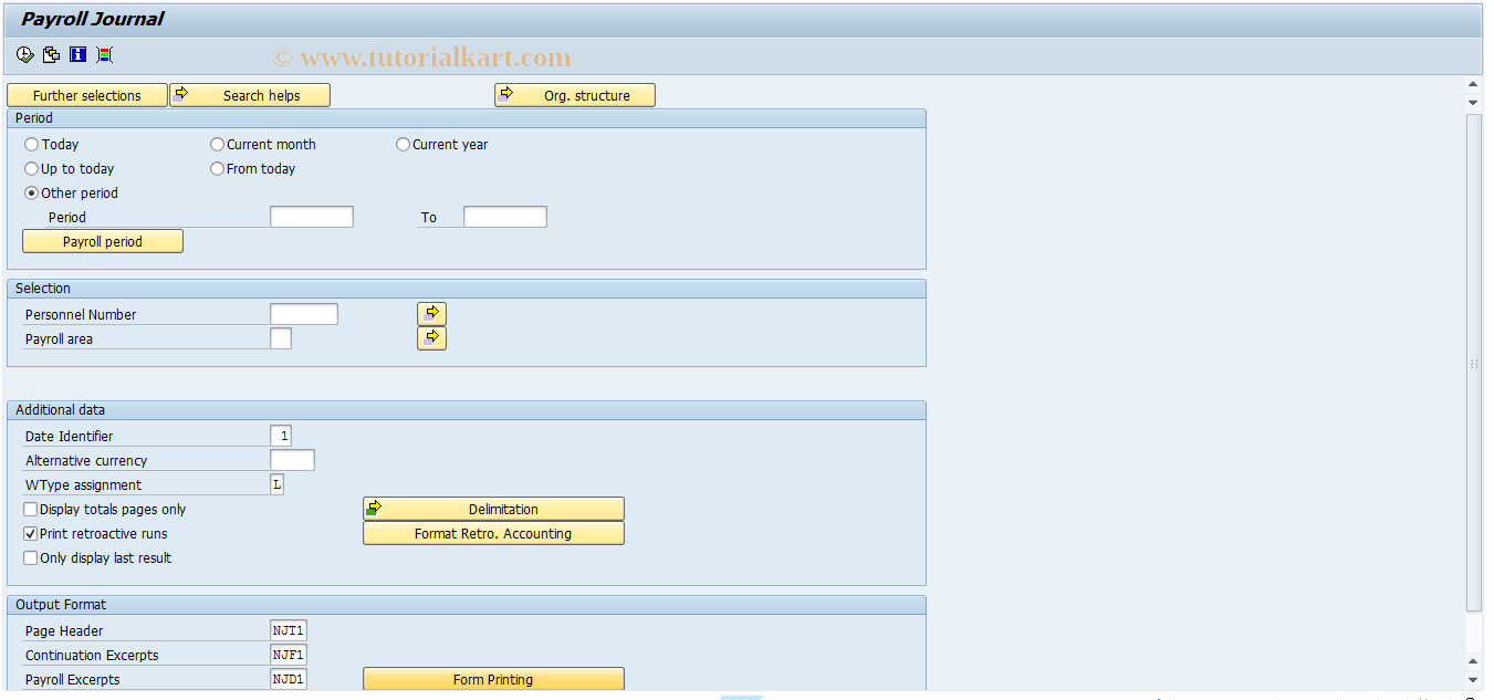 SAP TCode PC00_M05_CLJN - Payroll Journal