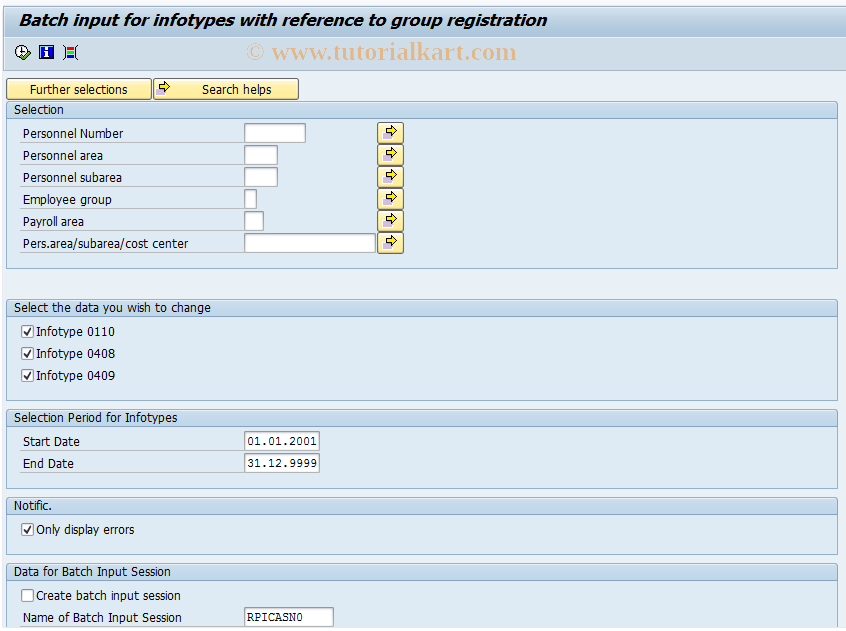 SAP TCode PC00_M05_ICAS - Batch Input for Legal Person Entry