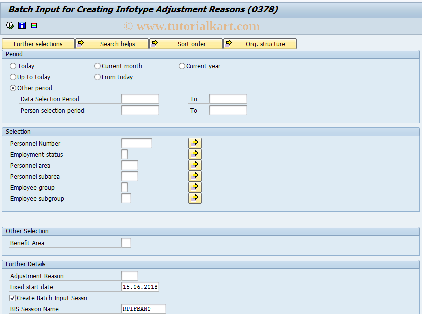 SAP TCode PC00_M05_IFBA - BMI for Creation of IT0378