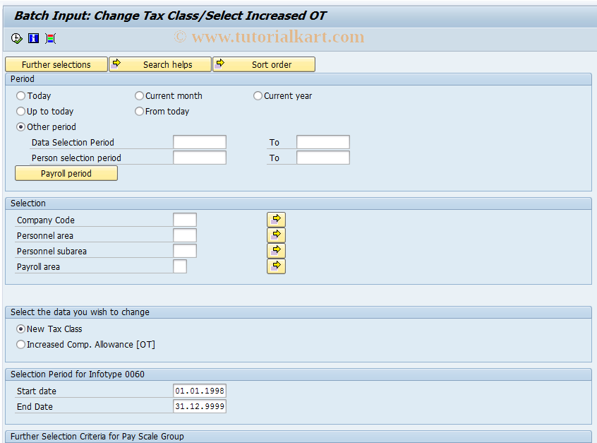 SAP TCode PC00_M05_ITVO - Batch Input Sess.f. Chart Tx.Cl.+ Chart OT