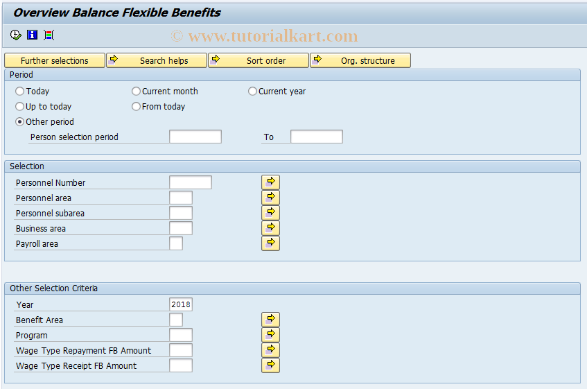 SAP TCode PC00_M05_LFBV - Balance Overview Flexible Ben. (NL)