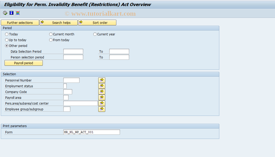 SAP TCode PC00_M05_LWPO - Poortwachter Overview