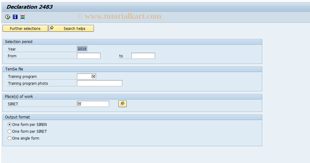 SAP TCode PC00_M06_2483 - Declaration 2483