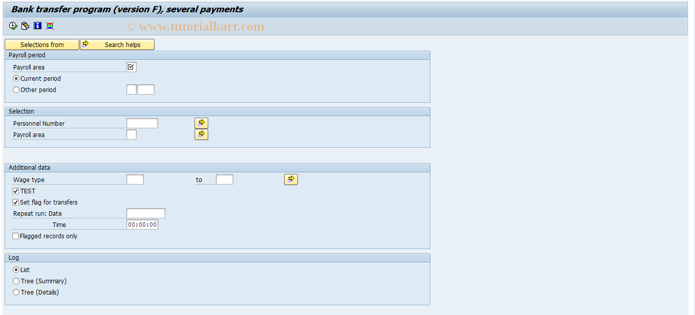 SAP TCode PC00_M06_CDTA - Payroll transfer - pre.prgm DME