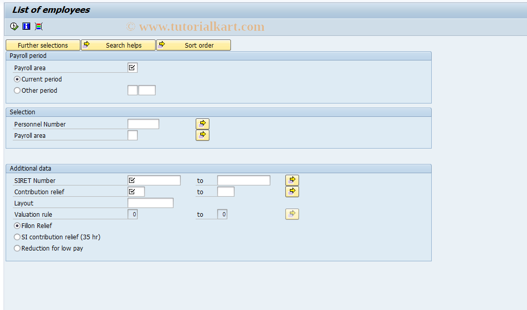 SAP TCode PC00_M06_LA35 - Reduction salaries & fringe benefits