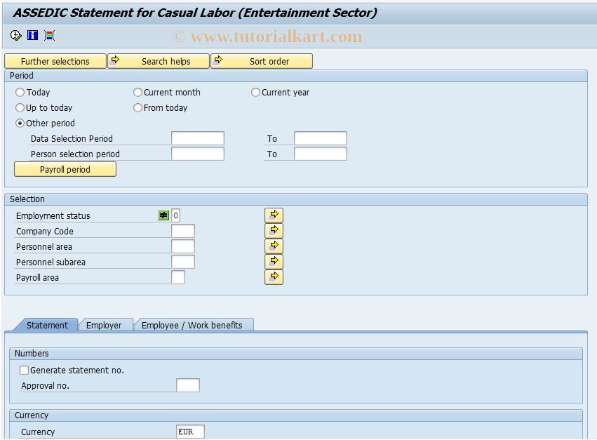 SAP TCode PC00_M06_LAAI - ASSEDIC statement