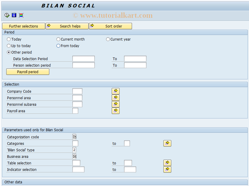 SAP TCode PC00_M06_LBS1 - 'Bilan Social' (FR)