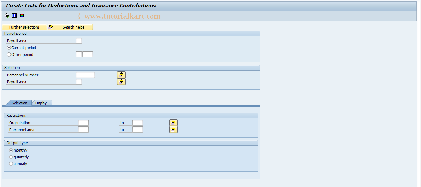 SAP TCode PC00_M06_LCOT2 - Social insurance contributions list