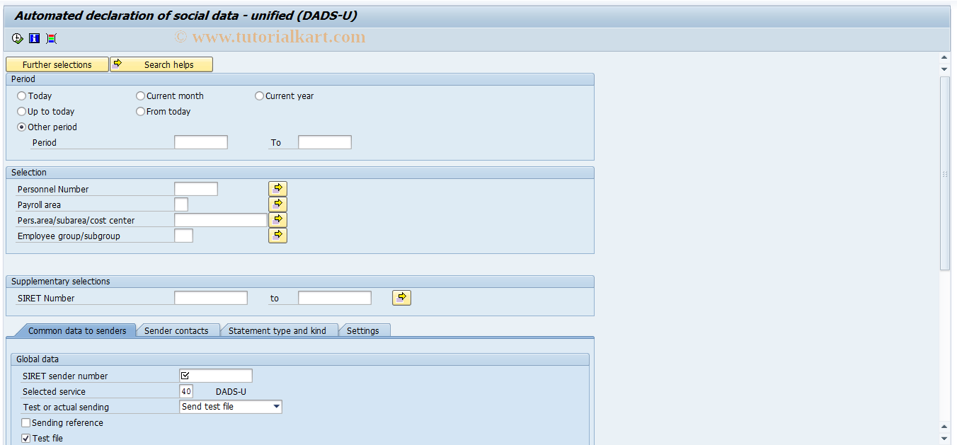 SAP TCode PC00_M06_LDAD - Unified DADS