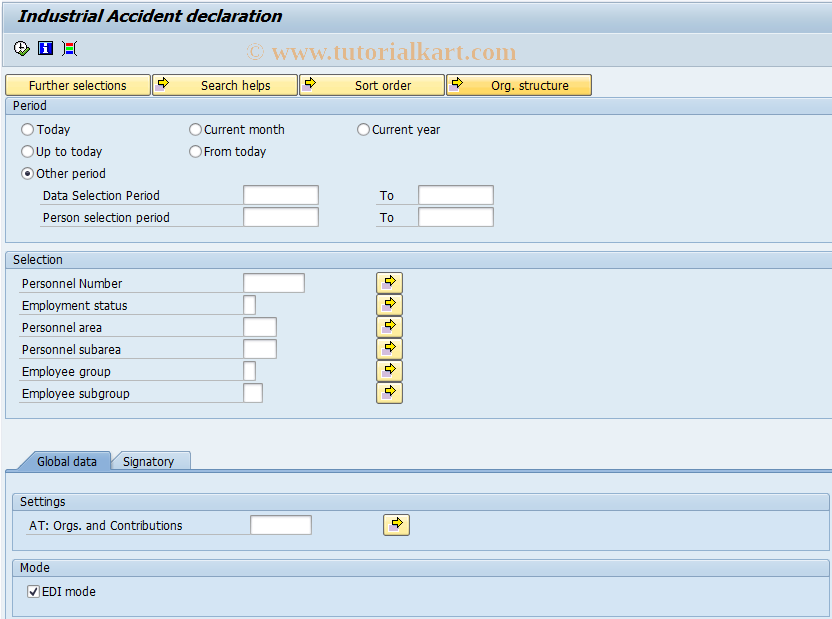 SAP TCode PC00_M06_LDAT - ATT stmnt