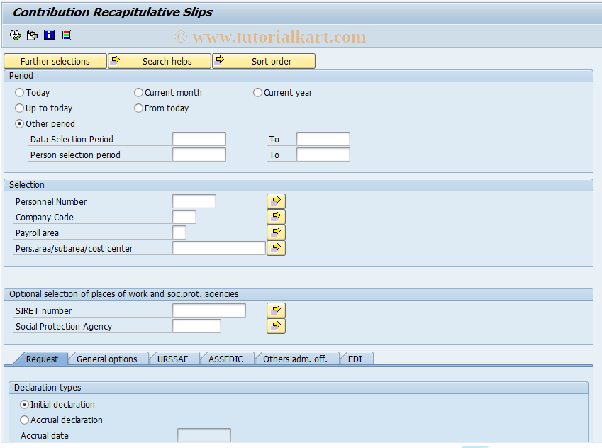 SAP TCode PC00_M06_LDUC - C.S.S. / D.U.C.S.