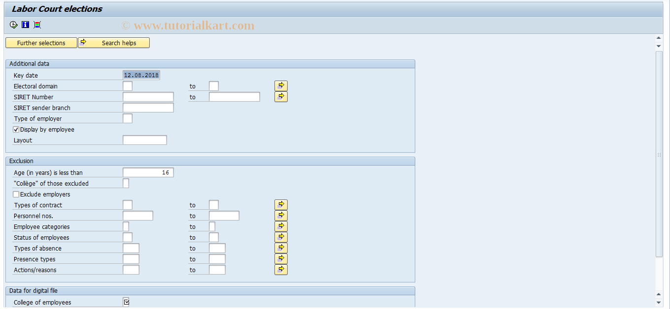 SAP TCode PC00_M06_LEPH - Labor court election