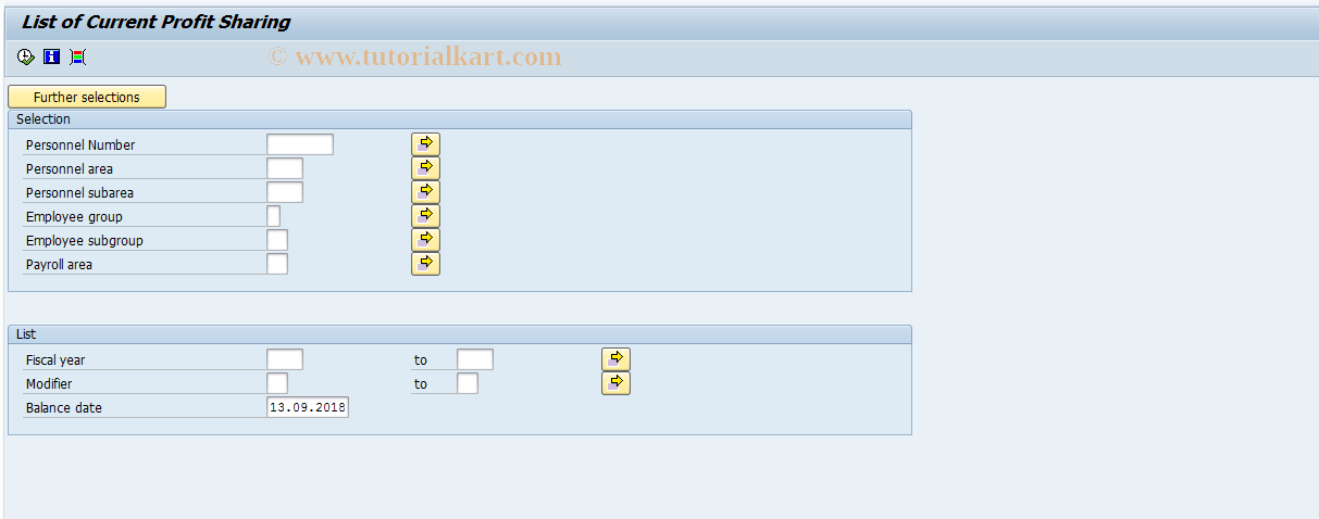 SAP TCode PC00_M06_LPAB - Profit sharing overview