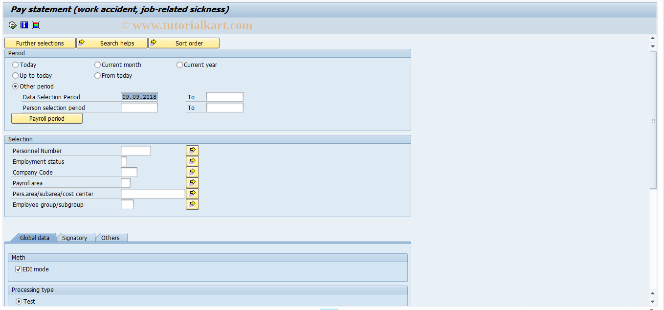 SAP TCode PC00_M06_RPLASAF1 - Pay Statement