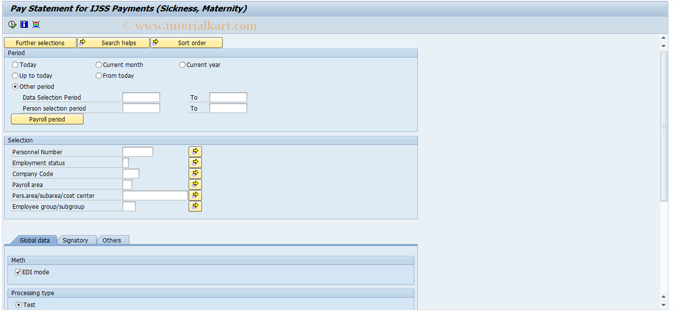 SAP TCode PC00_M06_RPLASMF10 - Pay Statement